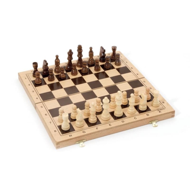 Jeu d'échec en bois pliable