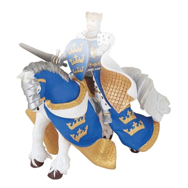 Figurine Cheval du roi Arthur bleu -
