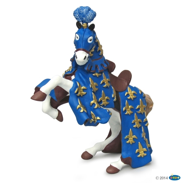 Figurine cheval du prince Philippe bleu