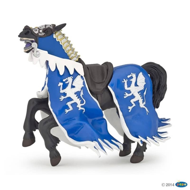 Figurine cheval du roi au dragon bleu