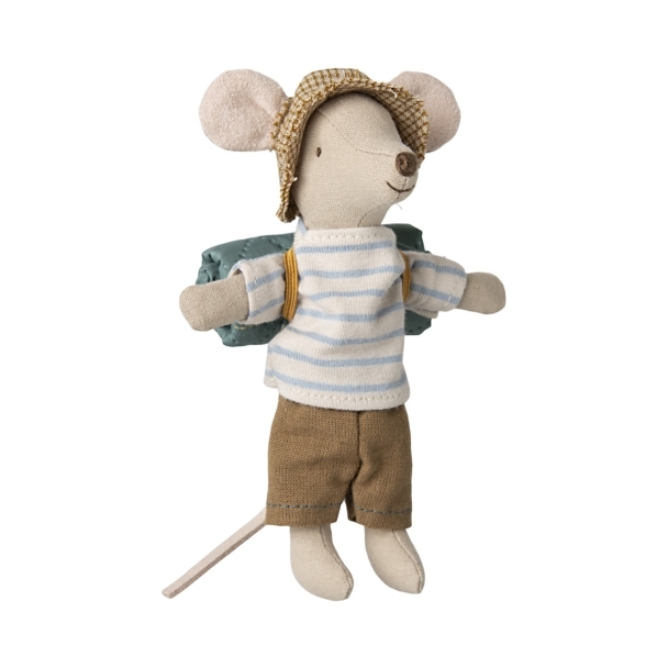 Grand frres souris de randonne  rayures bleues