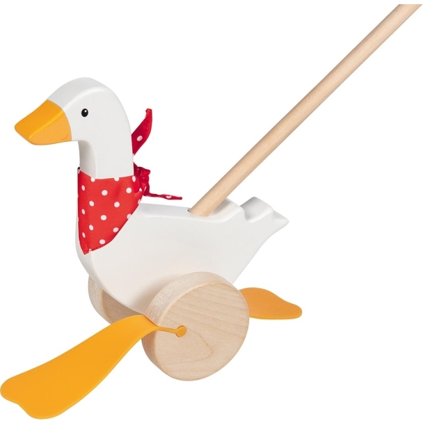 Jouet à pousser en bois Oie