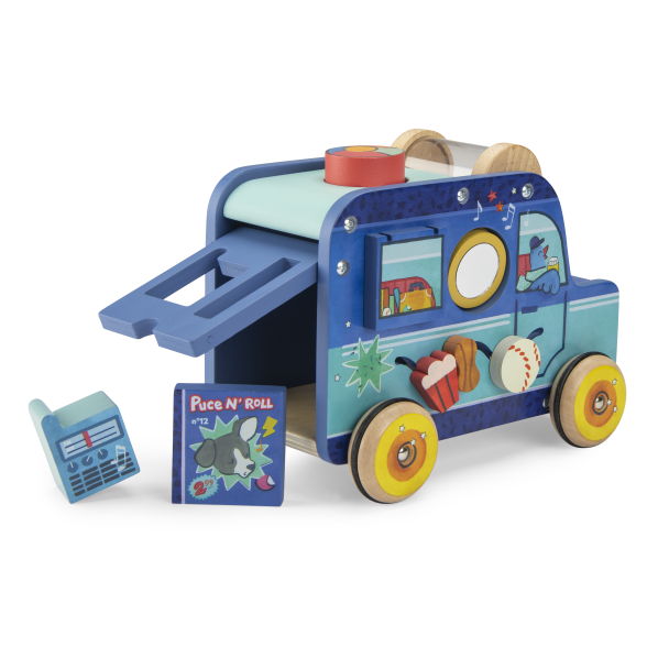 Jouet en bois Voiture multi-activités Puce & Pilou