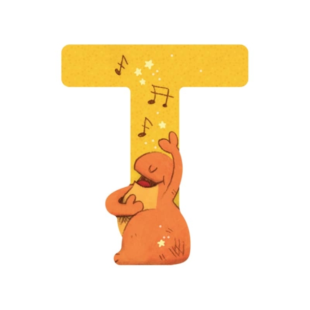 Lettre bois T jaune Mon premier Alphabet