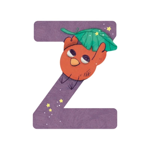 Lettre bois Z violet Mon premier Alphabet