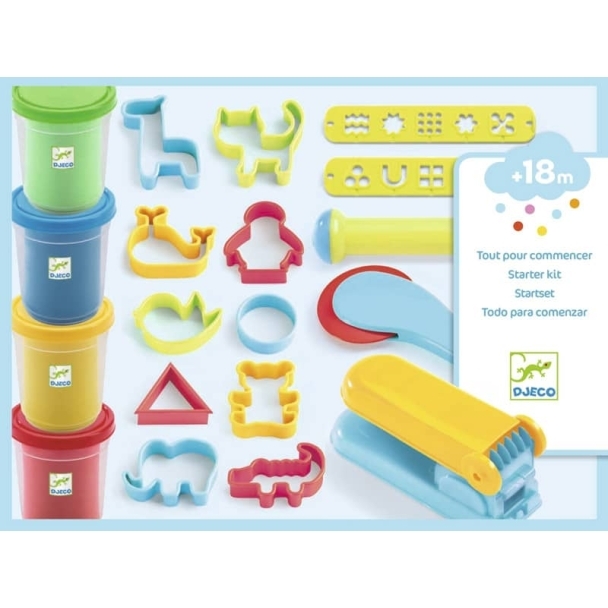 Pâte àmodeler 4 pots et accessoires