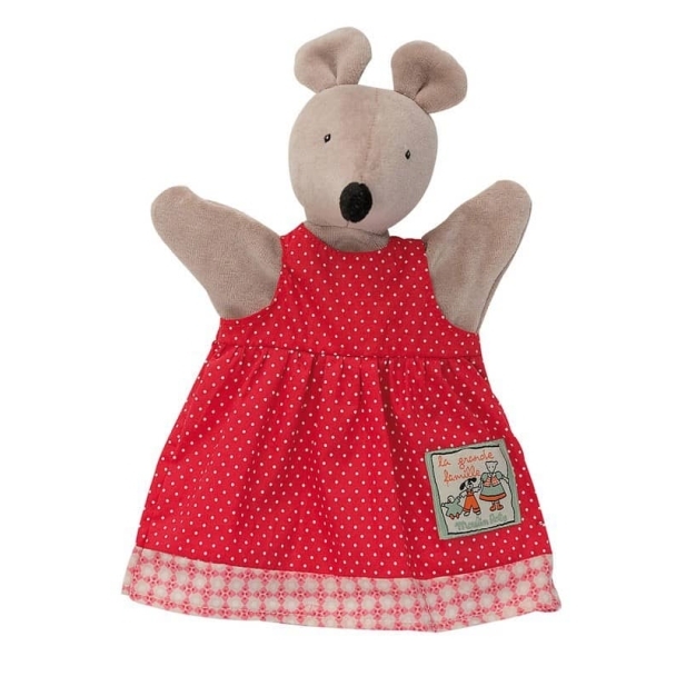 Peluche marionnette Nini la souris la grande famille