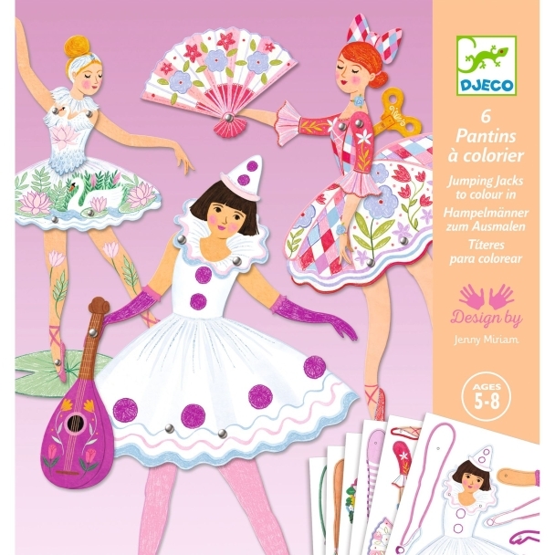 Pantins à colorier tutus