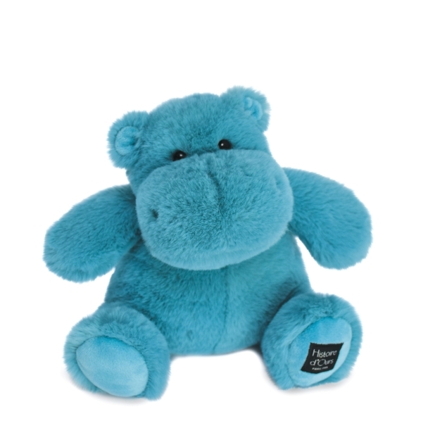 Peluche Hippopotame 25cm vert émeraude