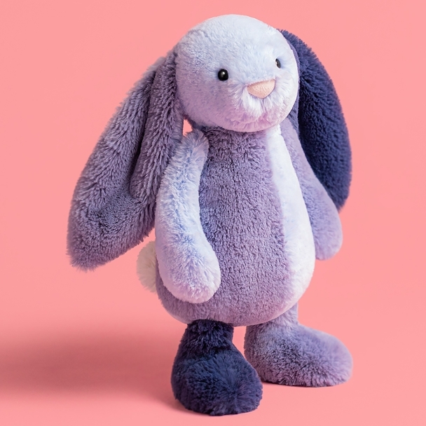 Peluche Lapin bleu patchwork