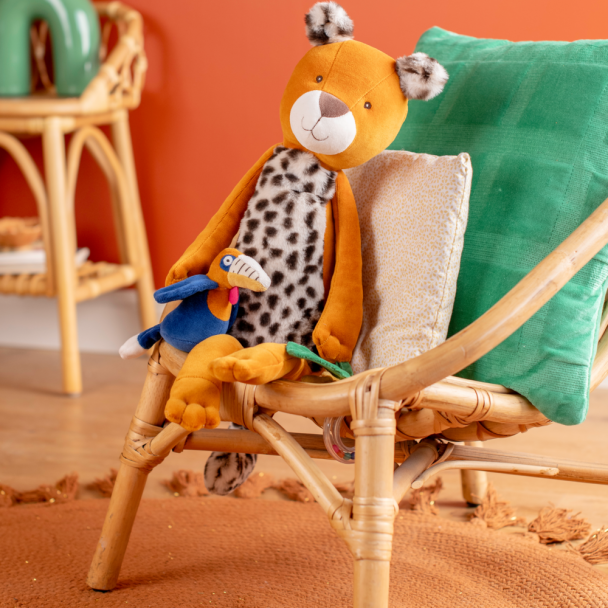 Peluche d'activités Grand léopard Taigo La forêt Mawa