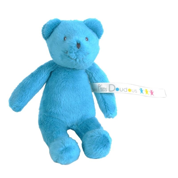 Peluche petit ours bleu Les P'tits Doudous de l'hôpital