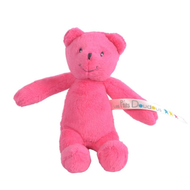 Peluche petit ours rose Les P'tits Doudous de l'hôpital