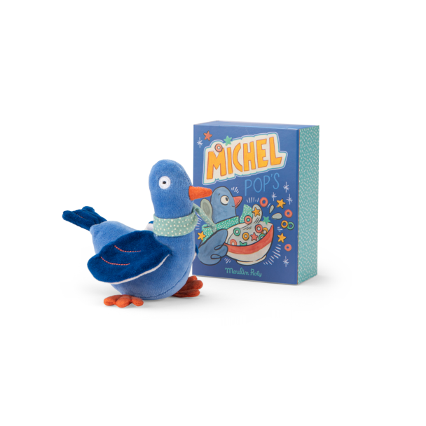 Petite peluche hochet pigeon Michel Puce & Pilou