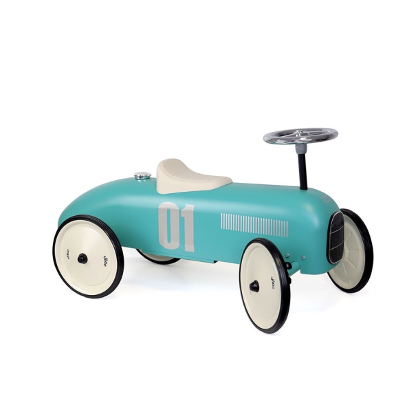 Porteur voiture vintage bleu clair