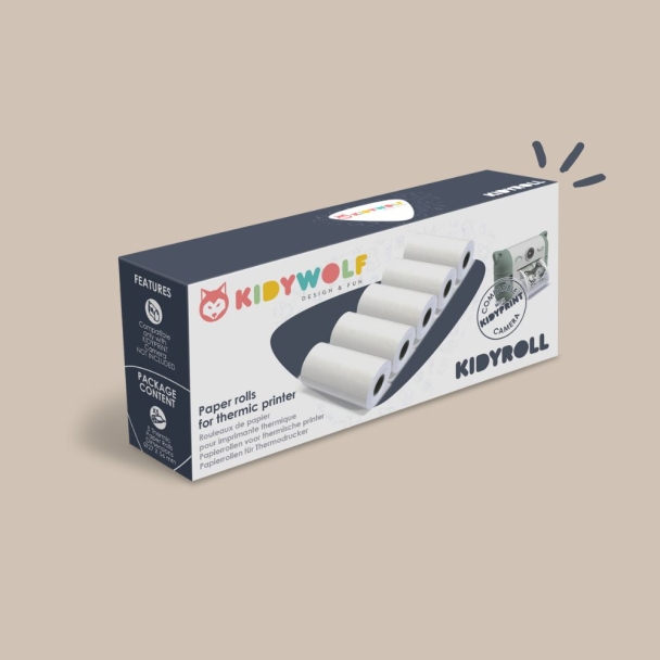 Recharge de 5 rouleaux pour Kidyprint