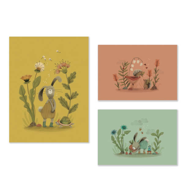 Set de 3 affiches Trois Petits Lapins