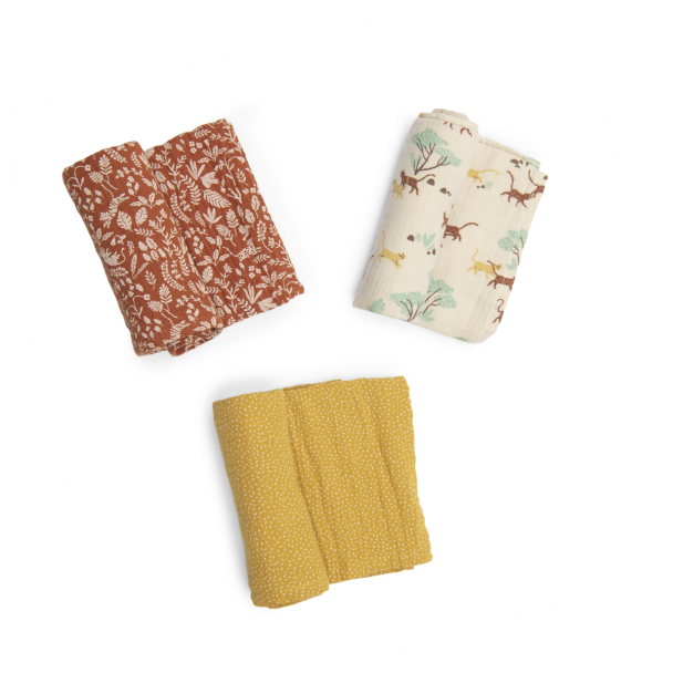 Set de 3 langes à personnaliser La forêt Mawa