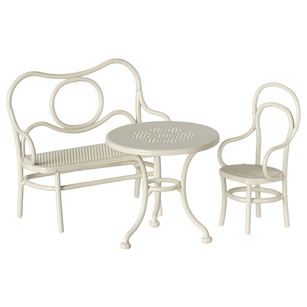 Table banc  chaise blanc cass
