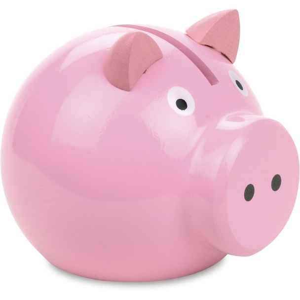 Tirelire Cochon bois naturel rose