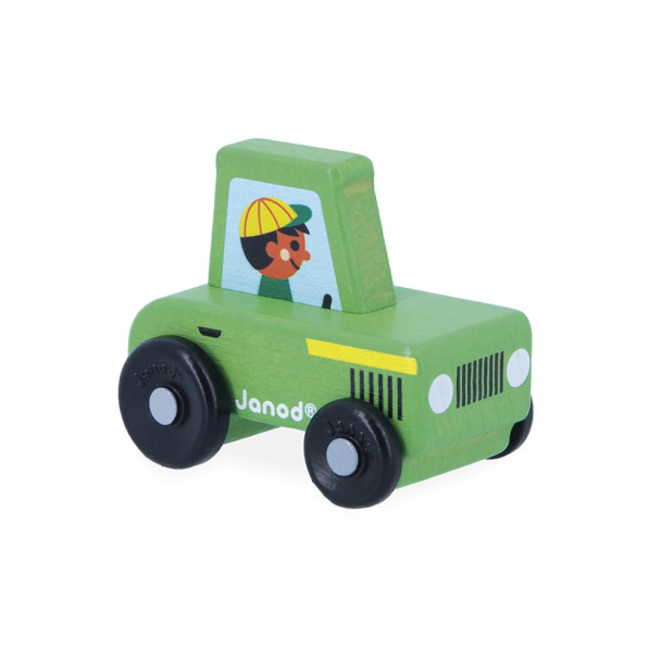 Tracteur en bois vert Cross roads
