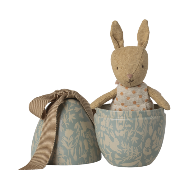 Oeuf de Pâques avec lapin Micro Petit Bleu poudré