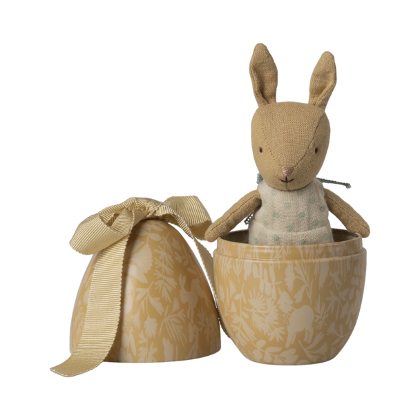 Oeuf de Pâques avec lapin Micro Petit Jaune crème