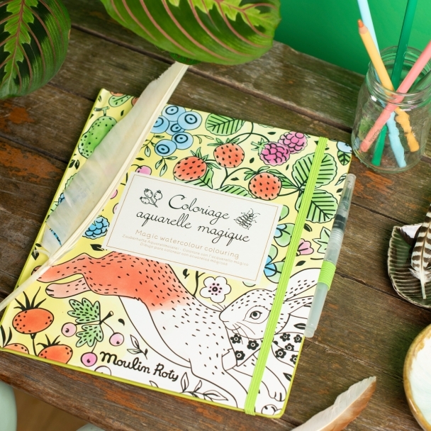 Cahier coloriage aquarelle magique Le Jardin du Moulin