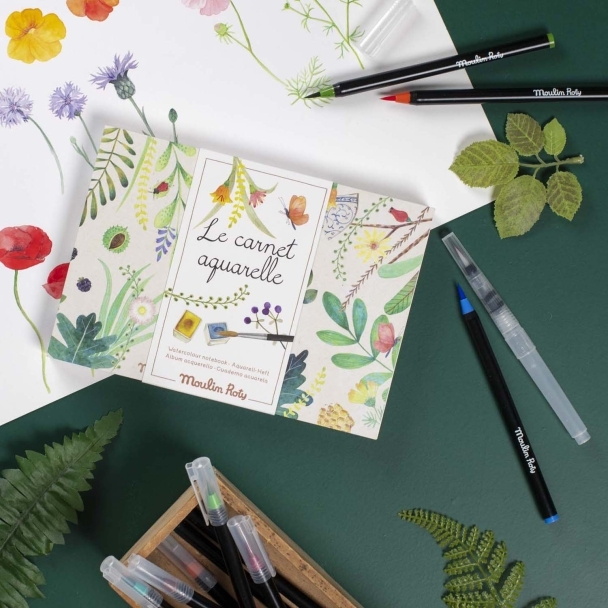Carnet aquarelle Le jardin du moulin