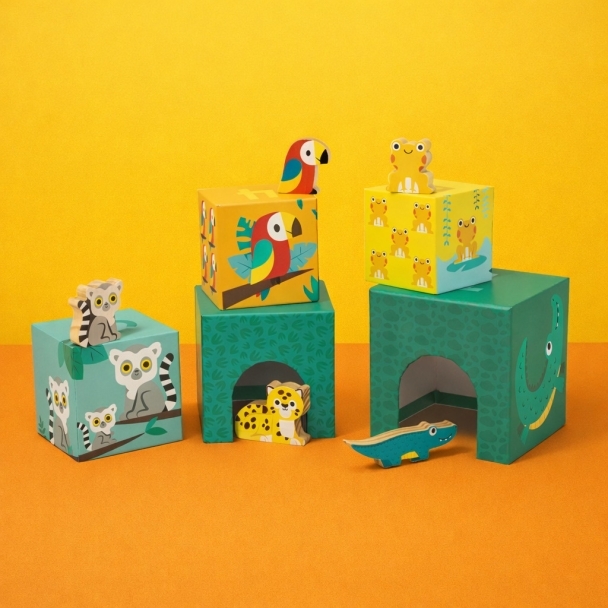 Cubes à empiler Animaux