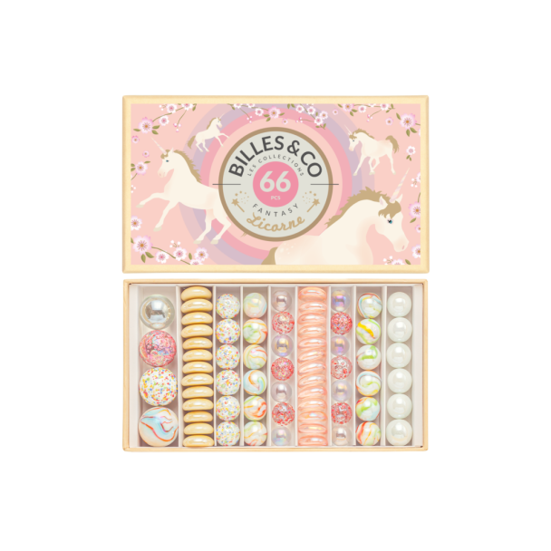 Coffret de 66 billes Licorne