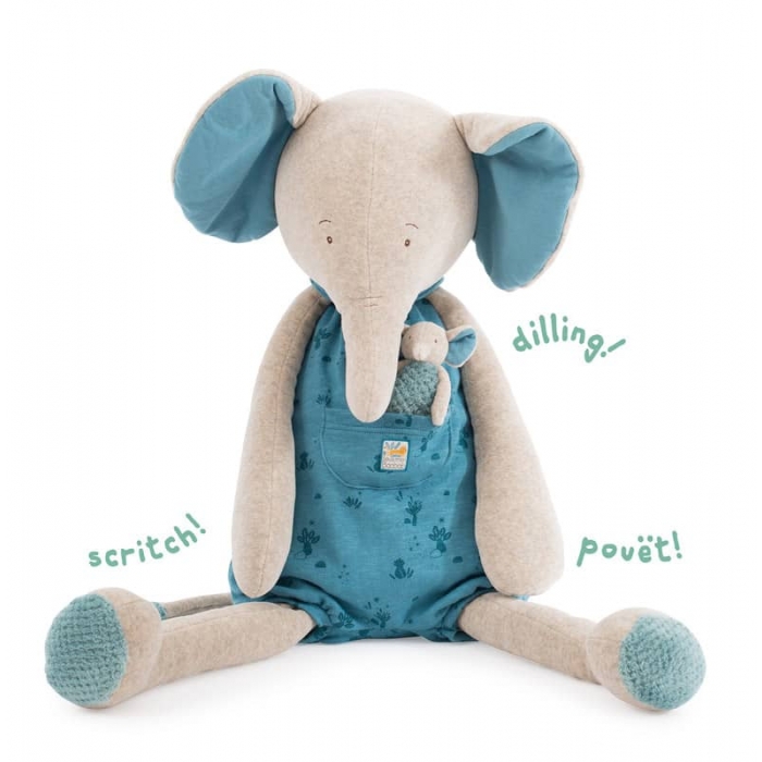 Peluche Geante Elephant Et Doudou Sous Mon Baobab Moulin Roty